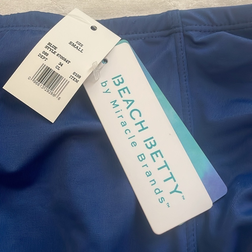 NWT High Waisted Swim Bottom Navy tummy control by Beach Betty size Small A26 - Picture 3 of 6